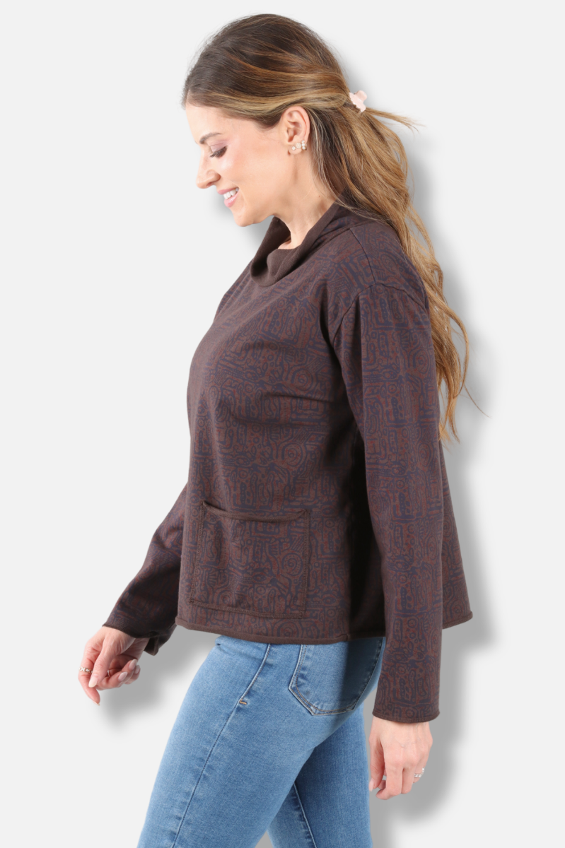 Relax Yoga Top - Dark Chocolate Odyssey Print