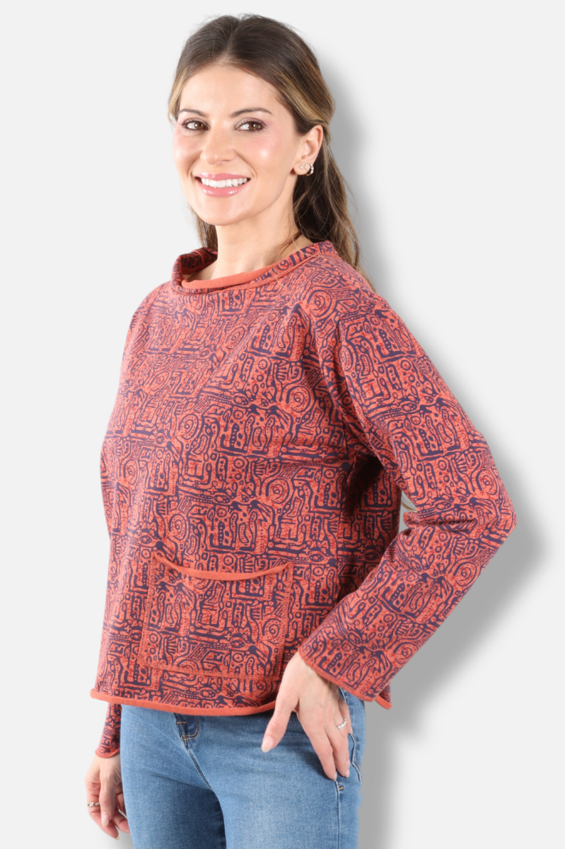 Relax Yoga Top - Cinnabar Odyssey Print