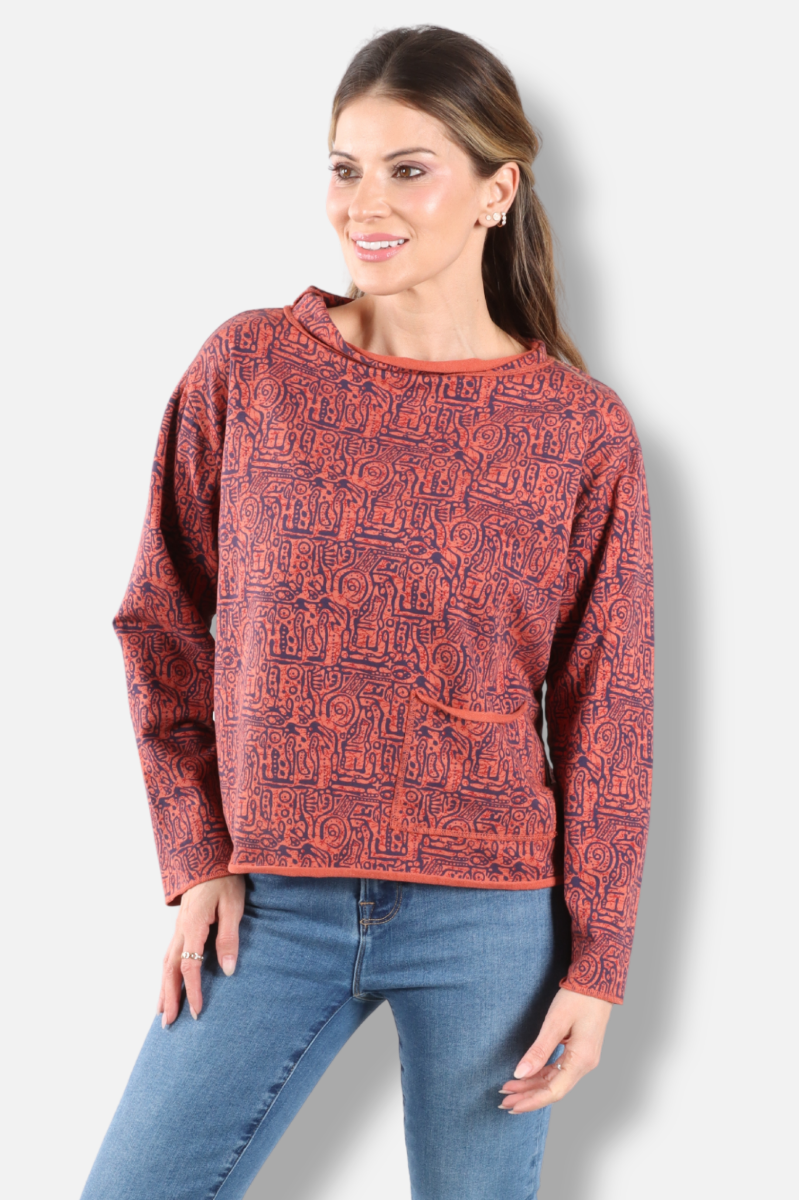 Relax Yoga Top Plus - Cinnabar Odyssey Print