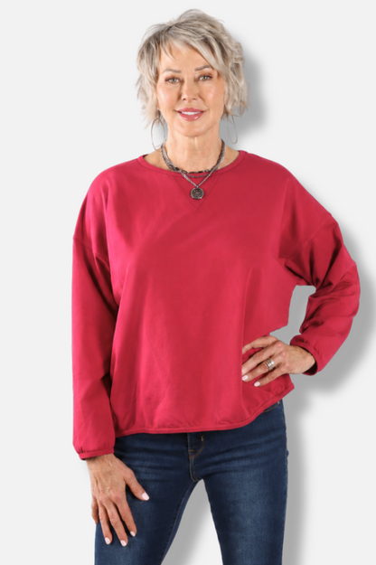Stretch Terry Sweatshirt - Merlot