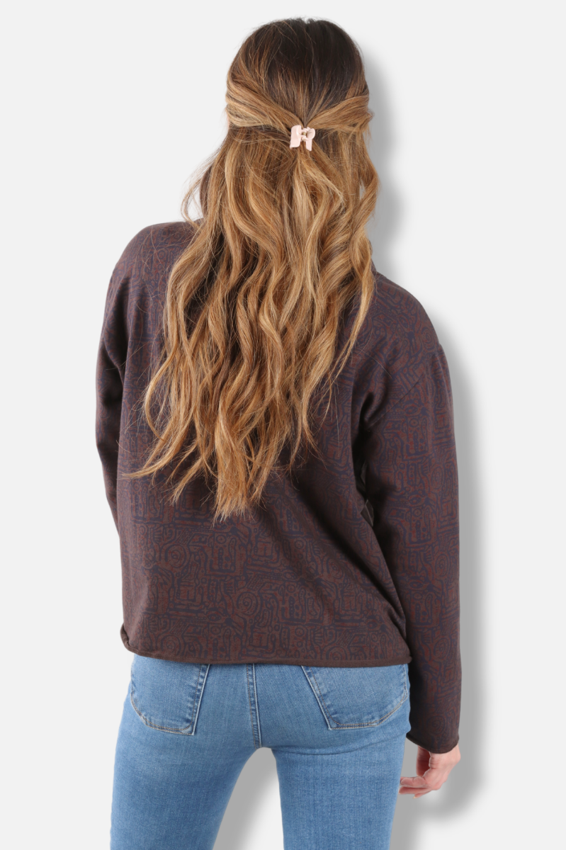 Relax Yoga Top - Dark Chocolate Odyssey Print