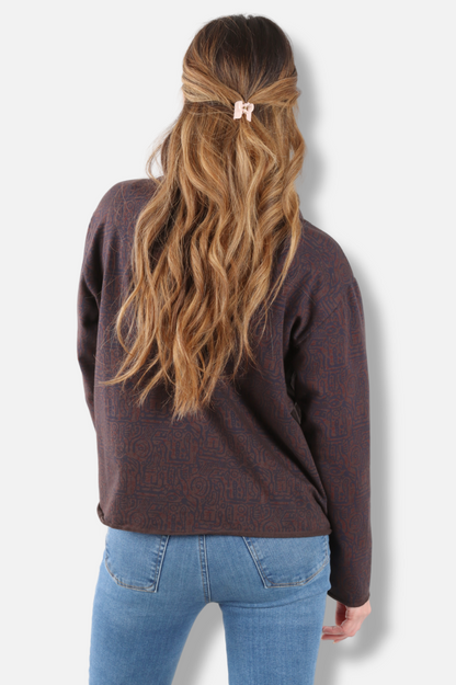 Relax Yoga Top Plus - Dark Chocolate Odyssey Print