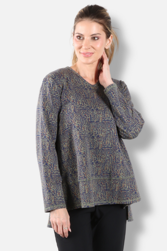 Hi-Low Flounce Tunic Plus - Jungle Odyssey Print 