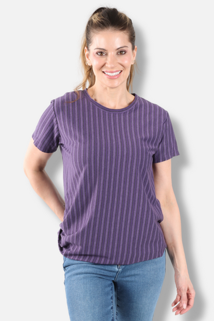 Short Sleeve Crew - Jam Vertical Stripe Print
