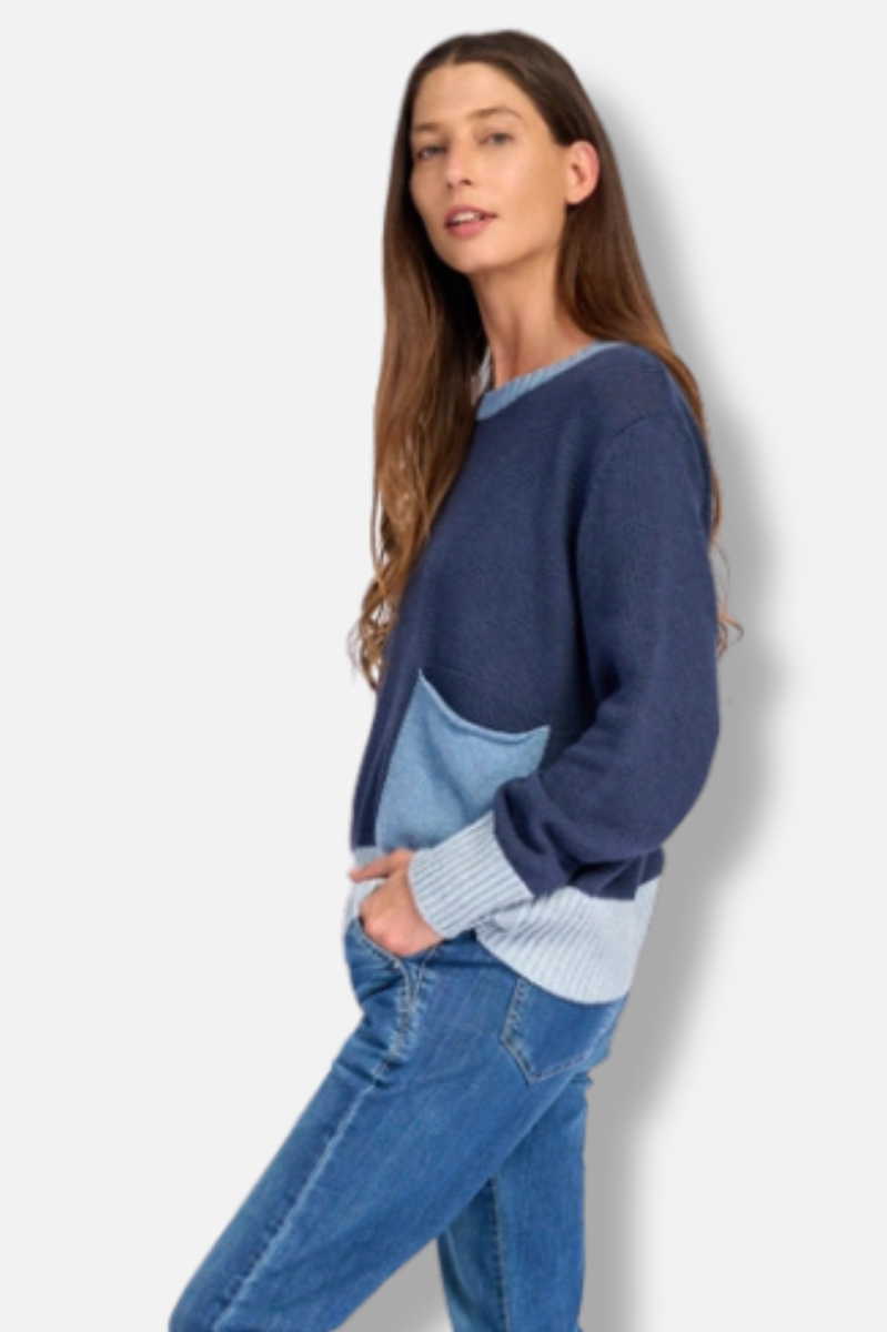 Bauble Pocket Sweater - Navy