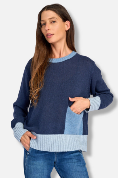 Bauble Pocket Sweater - Navy