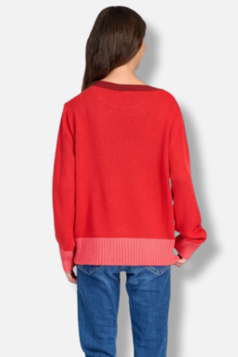 Bauble Pocket Sweater - Red