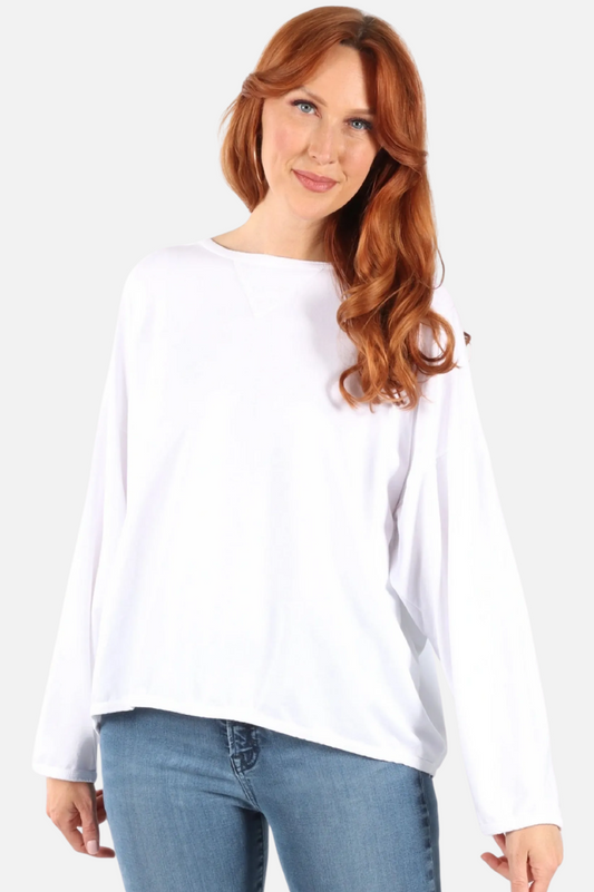 Stretch Terry Sweatshirt - White