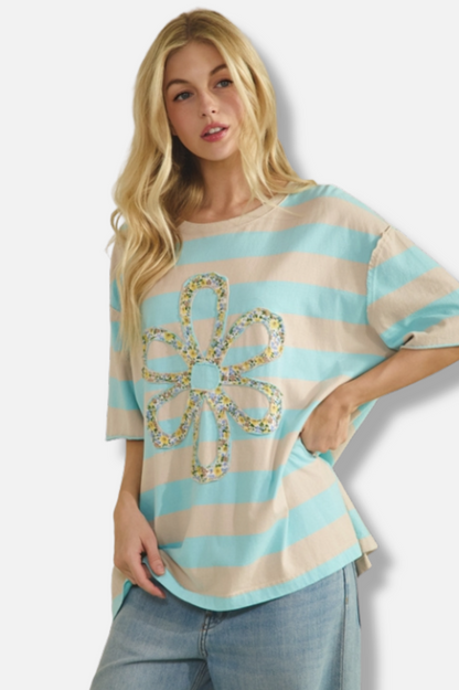 Sweet Bloom Tee - Blue