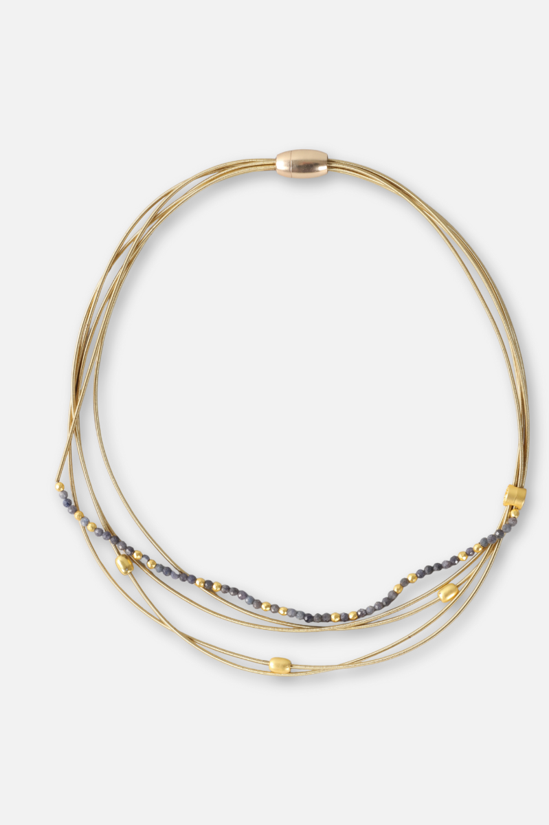 Multi Strand Beaded Necklace - Sapphire