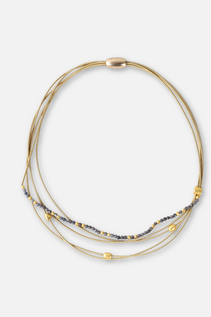 Multi Strand Beaded Necklace - Sapphire