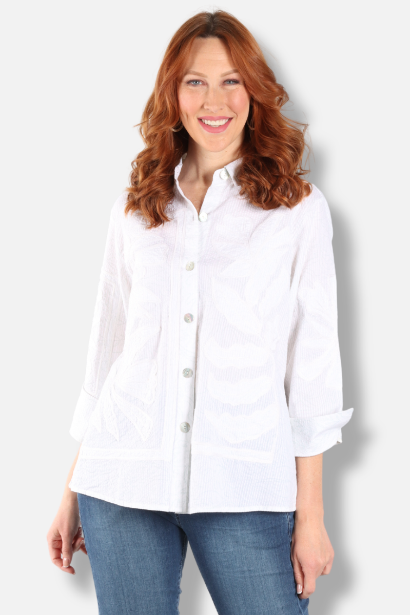 Willow Applique Shirt - Snow