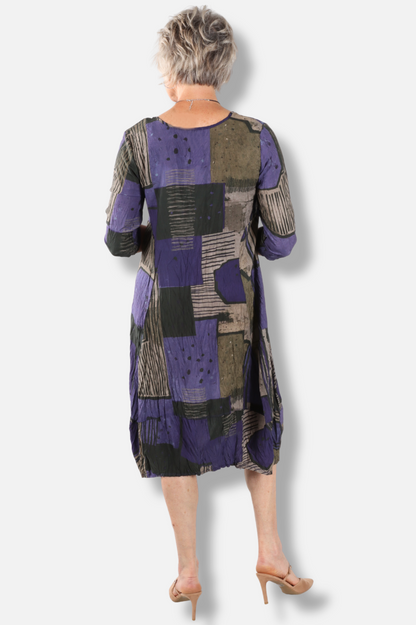 Abstract Bubble Dress - Purple