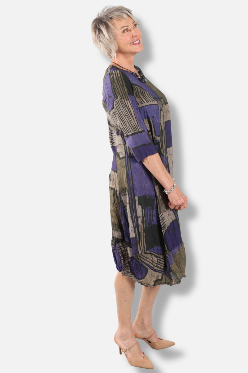 Abstract Bubble Dress - Purple