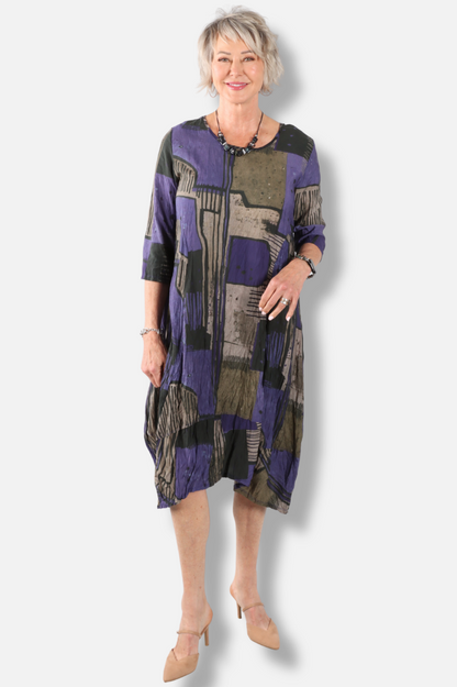 Abstract Bubble Dress - Purple