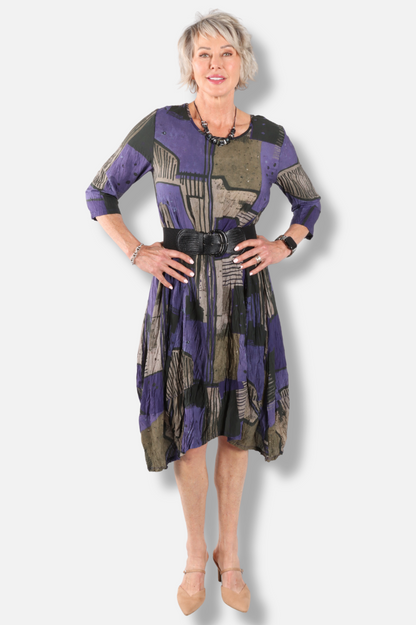 Abstract Bubble Dress - Purple