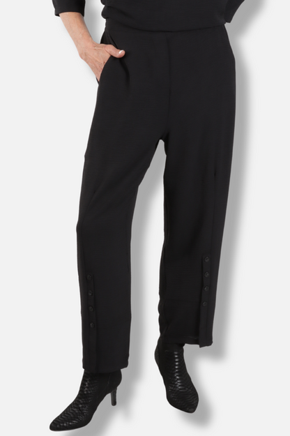 Button Front Pant  - Black 