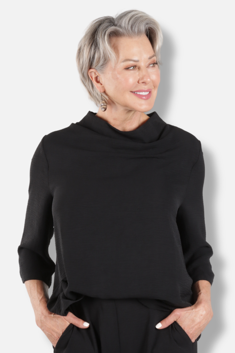Ruched Top - Black 