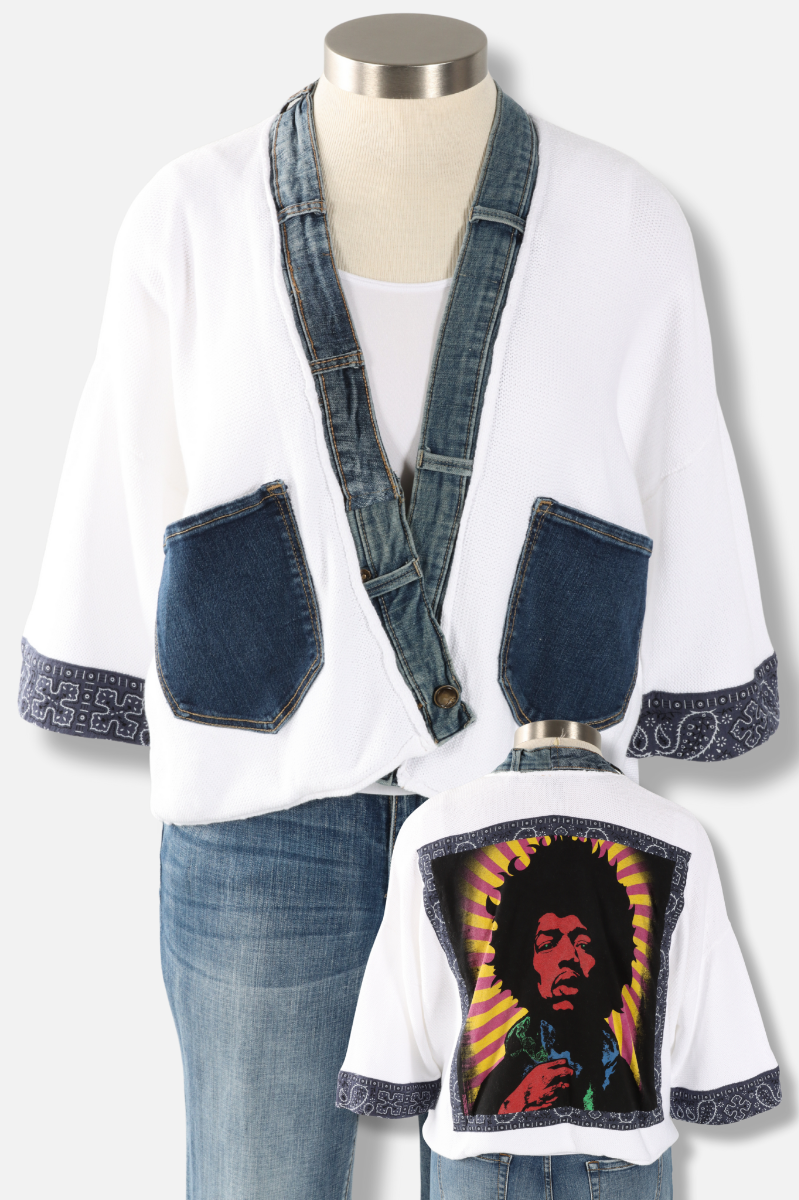 Banded Rock Cardigan - Jimi Hendrix