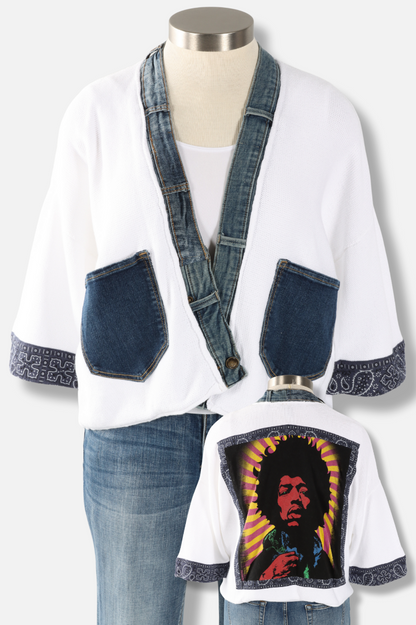 Banded Rock Cardigan - Jimi Hendrix