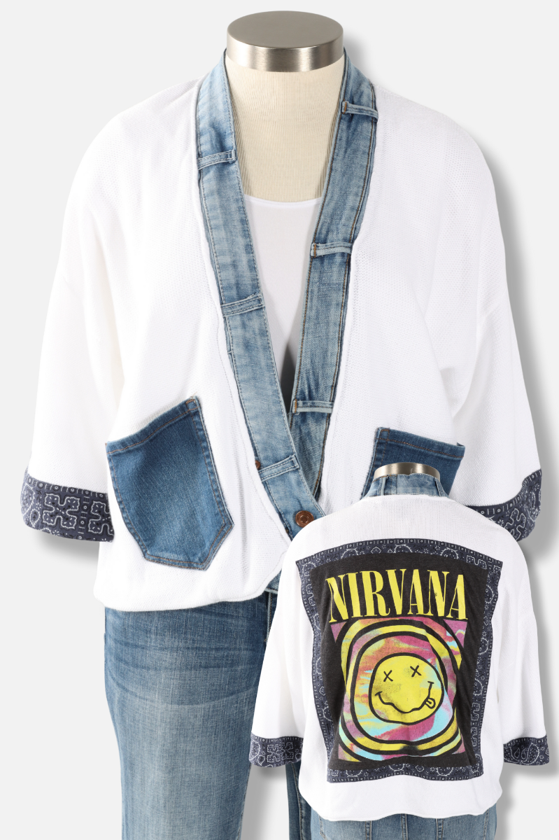 Banded Rock Cardigan - Nirvana