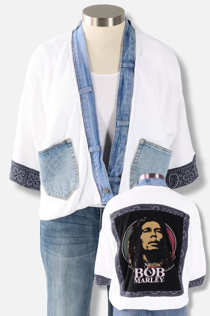 Banded Rock Cardigan - Bob Marley