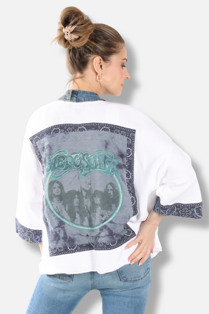 Banded Rock Cardigan - Aerosmith