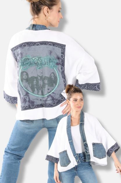 Banded Rock Cardigan - Aerosmith