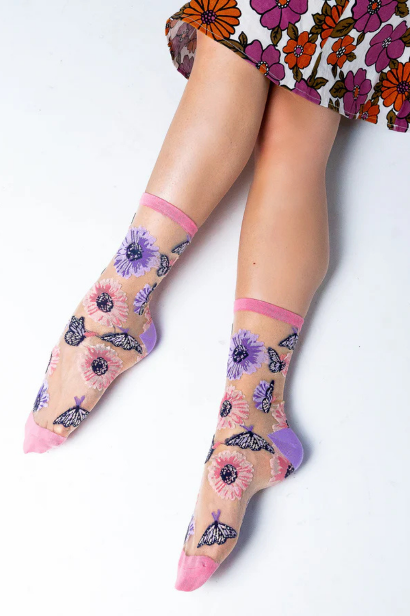 Sheer Sock - Sunflower Butterfly 