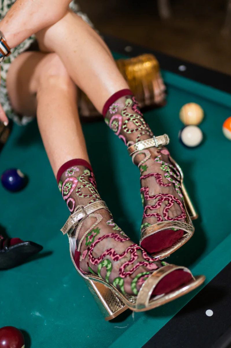 Sheer Sock - Serpentine Floral