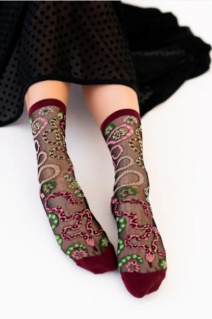 Sheer Sock - Serpentine Floral