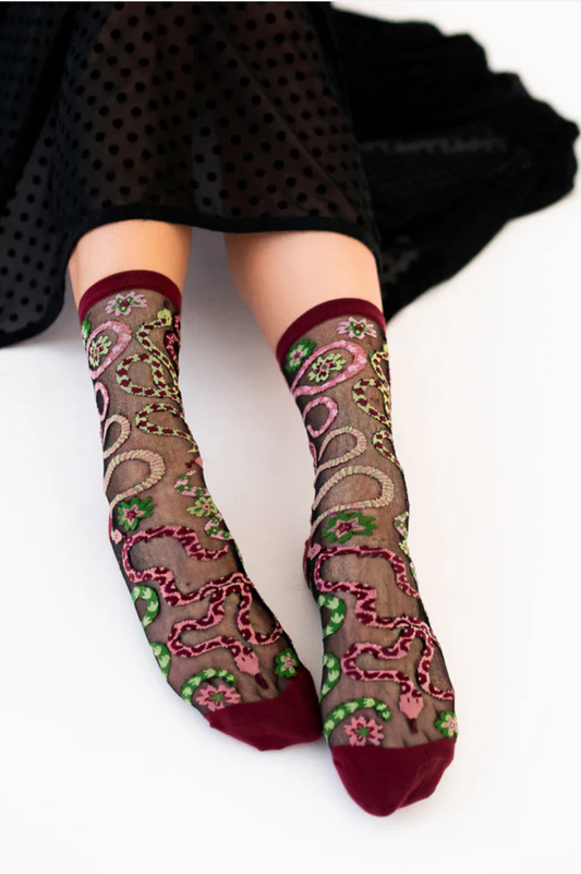Sheer Sock - Serpentine Floral
