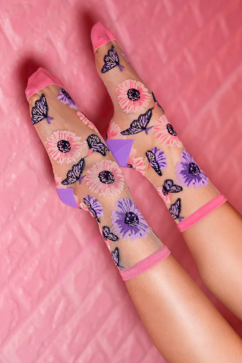 Sheer Sock - Sunflower Butterfly 