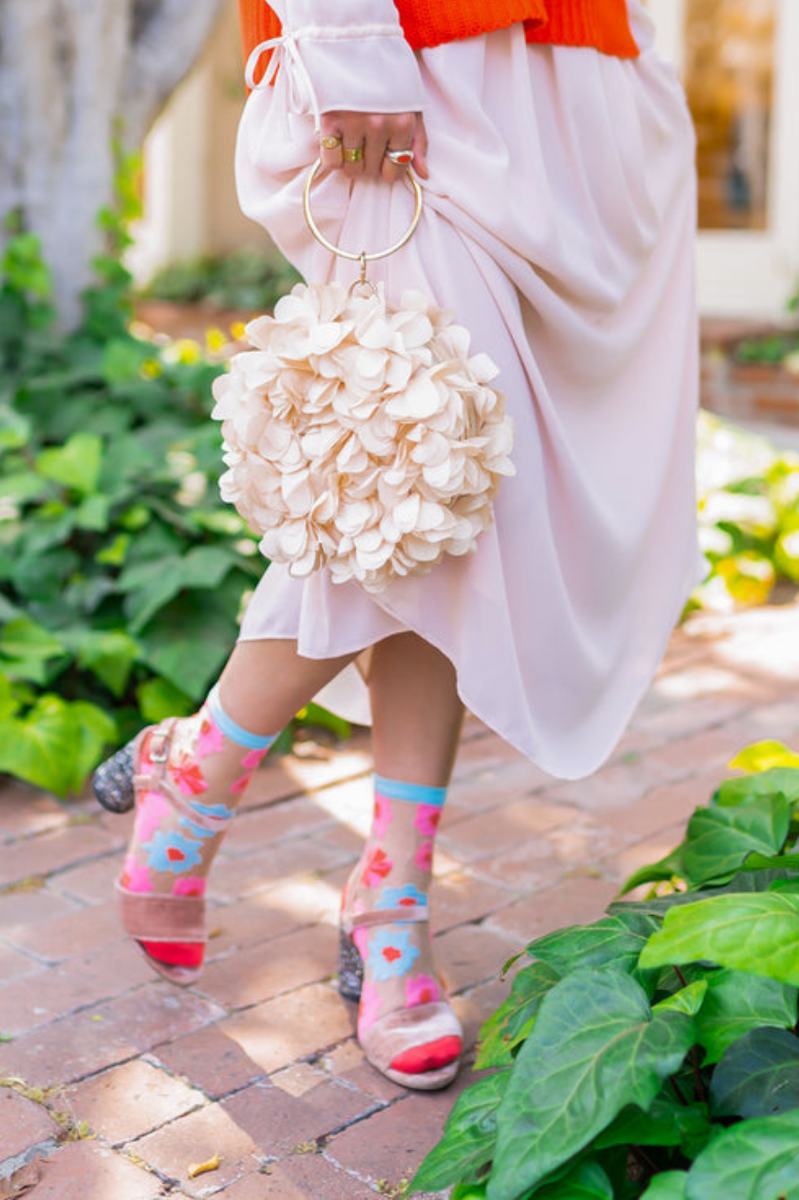 Sheer Sock - Ribbon Roses