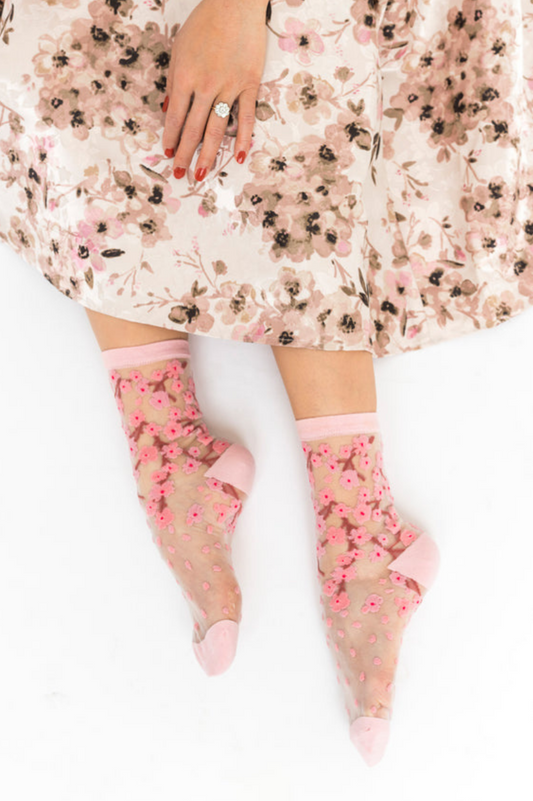 Sheer Sock - Cherry Blossom 