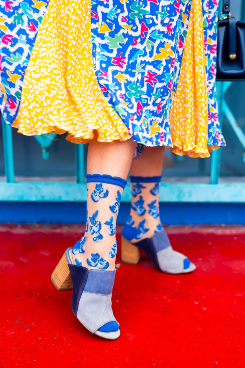 Sheer Sock - Blueberry Ruffle 