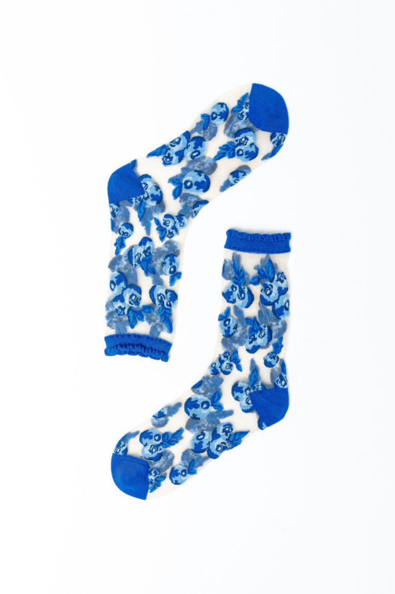 Sheer Sock - Blueberry Ruffle 