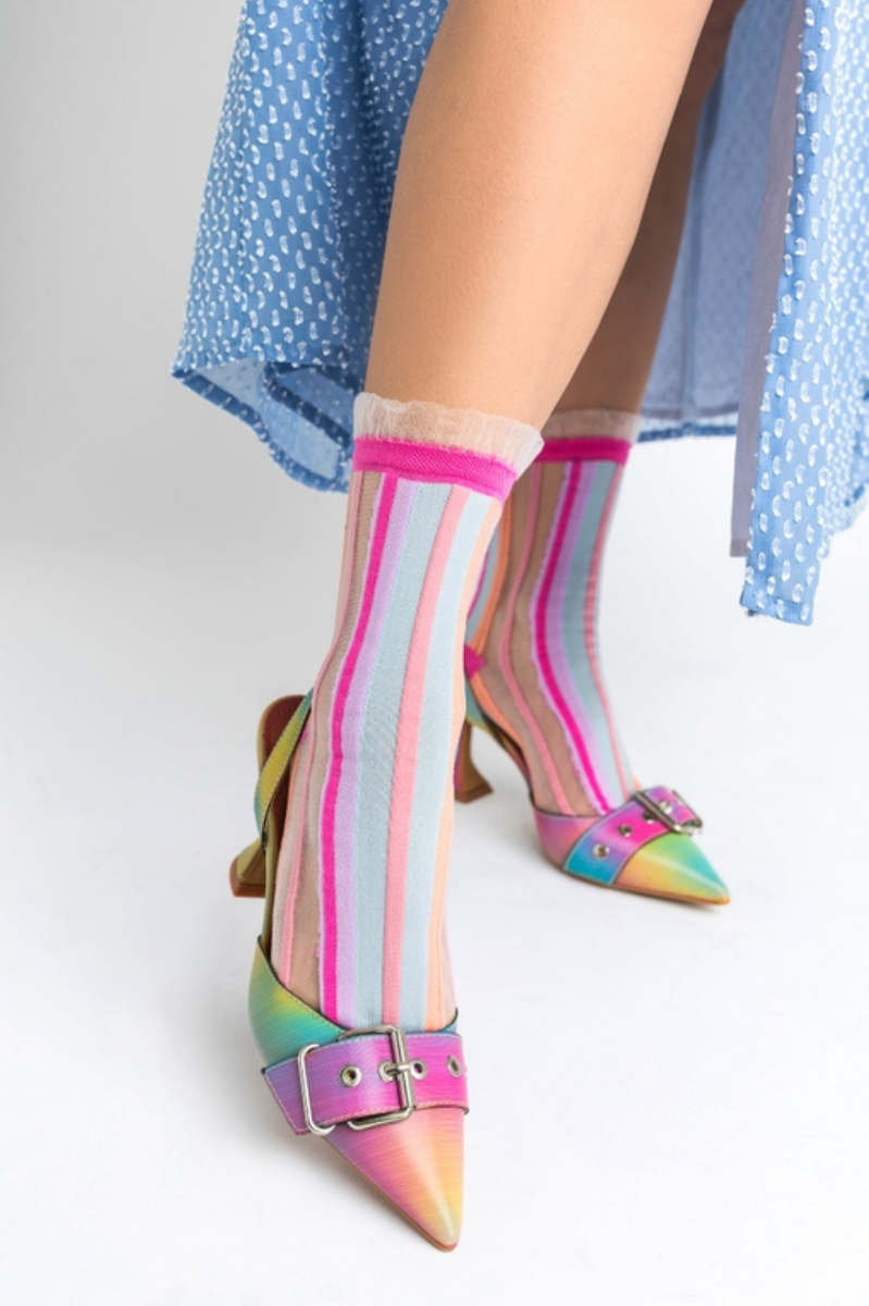 Sheer Sock - Candy Stripe 