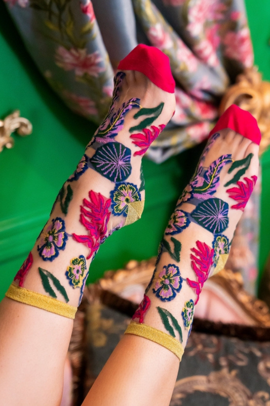 Sheer Sock - Festive Floral 