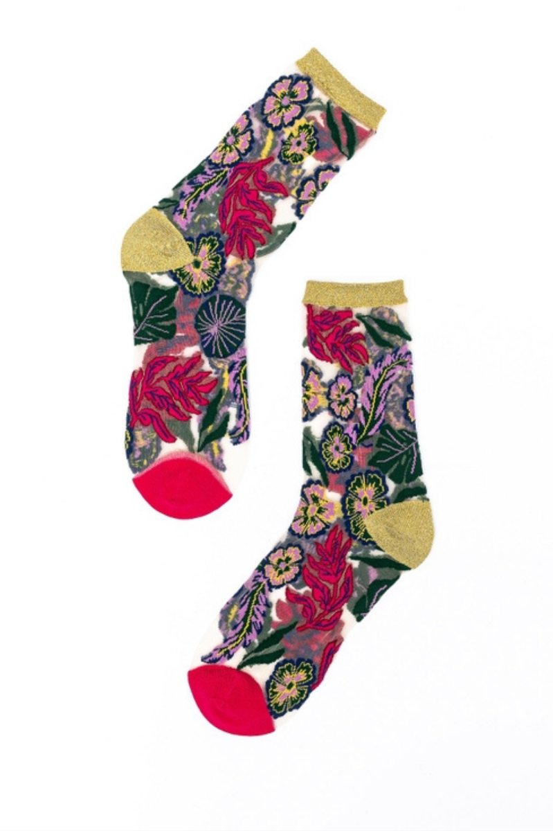 Sheer Sock - Festive Floral 