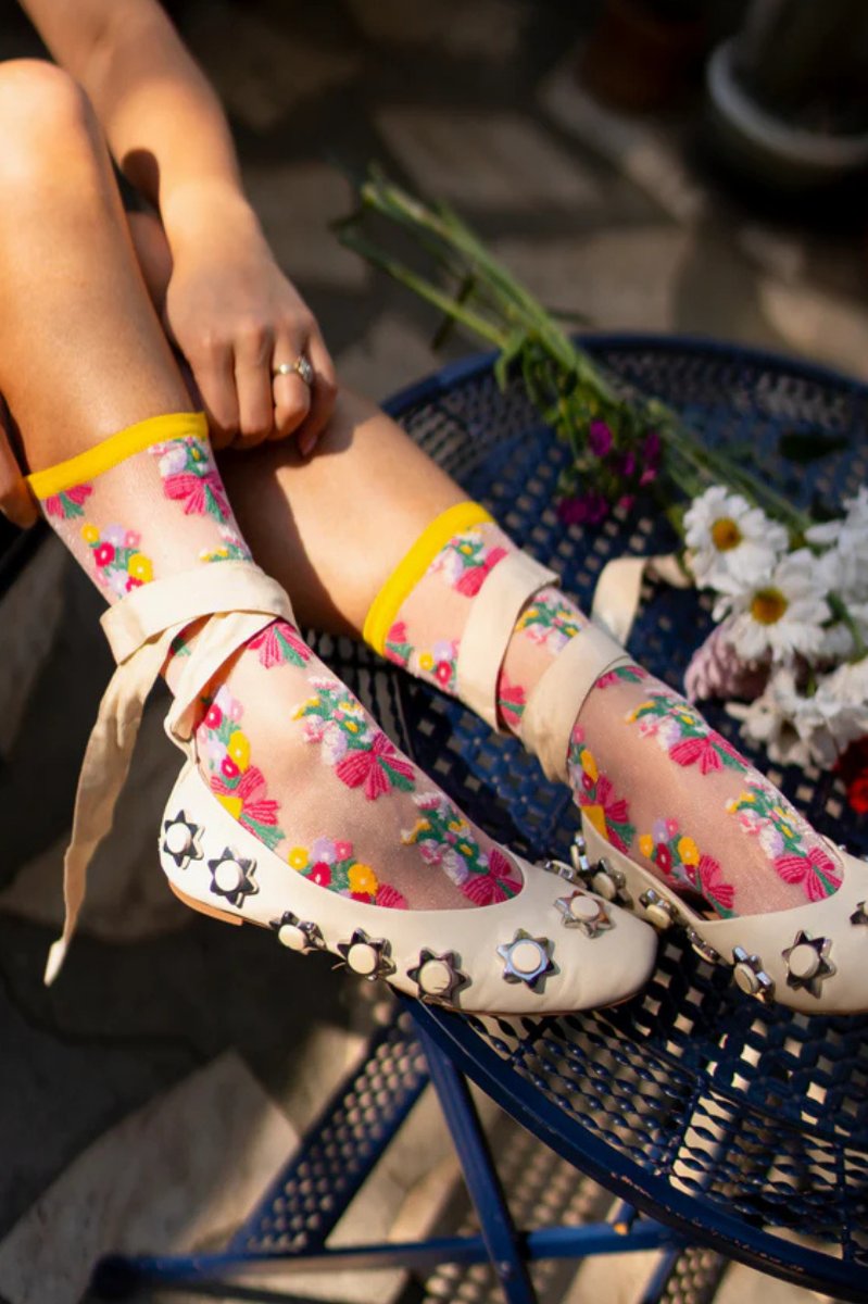 Sheer Sock - Bouquets All Day Shimmer 