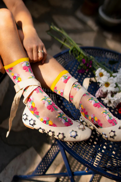 Sheer Sock - Bouquets All Day Shimmer 