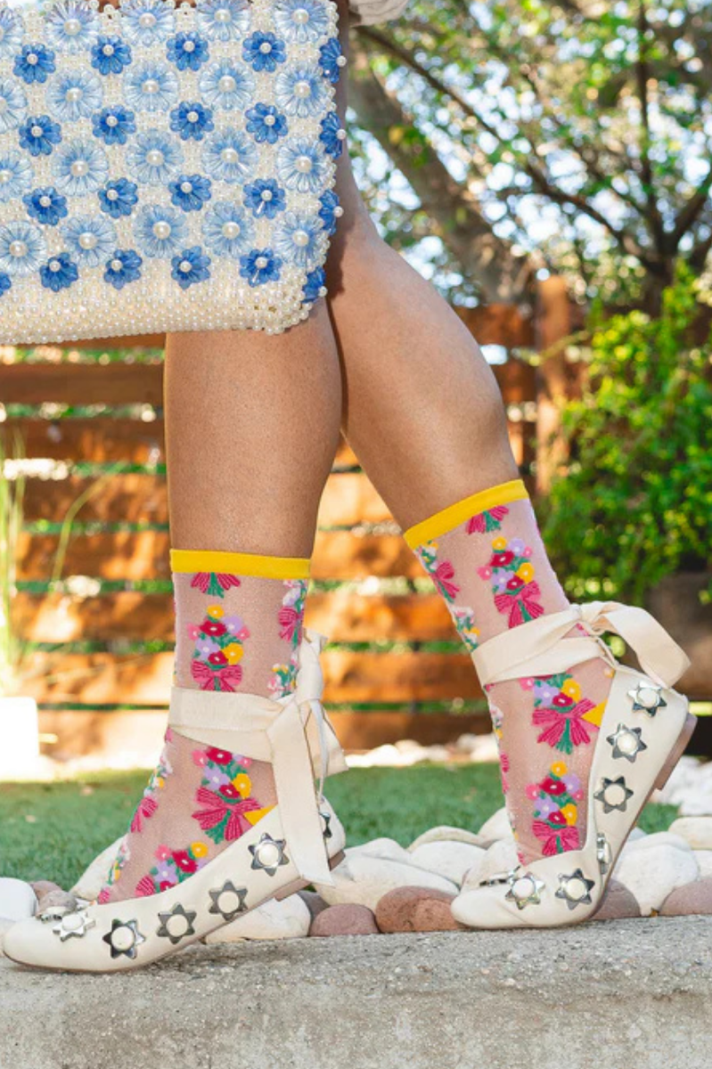 Sheer Sock - Bouquets All Day Shimmer 