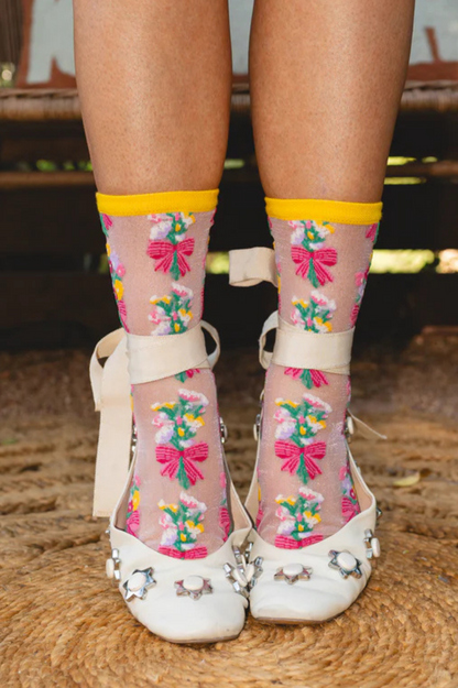 Sheer Sock - Bouquets All Day Shimmer 