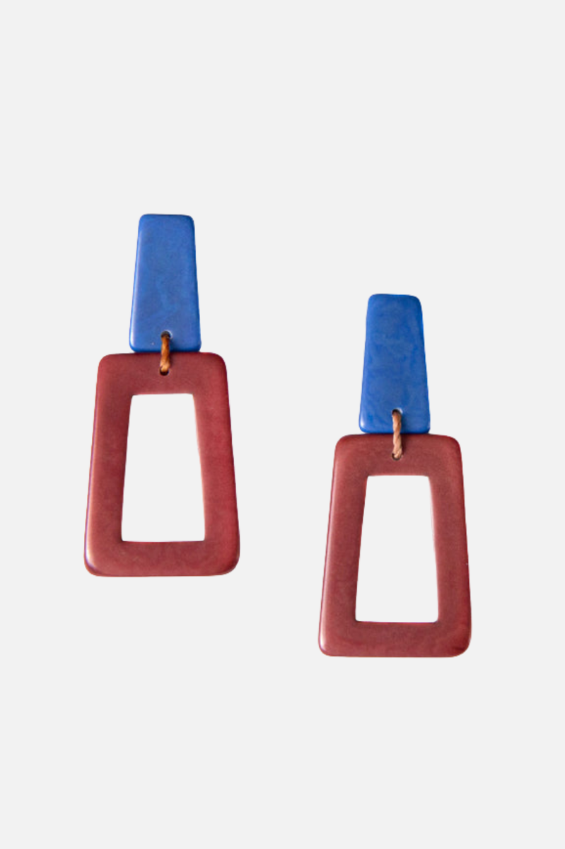 Danielle Earrings - Mocha & Biscayne Bay