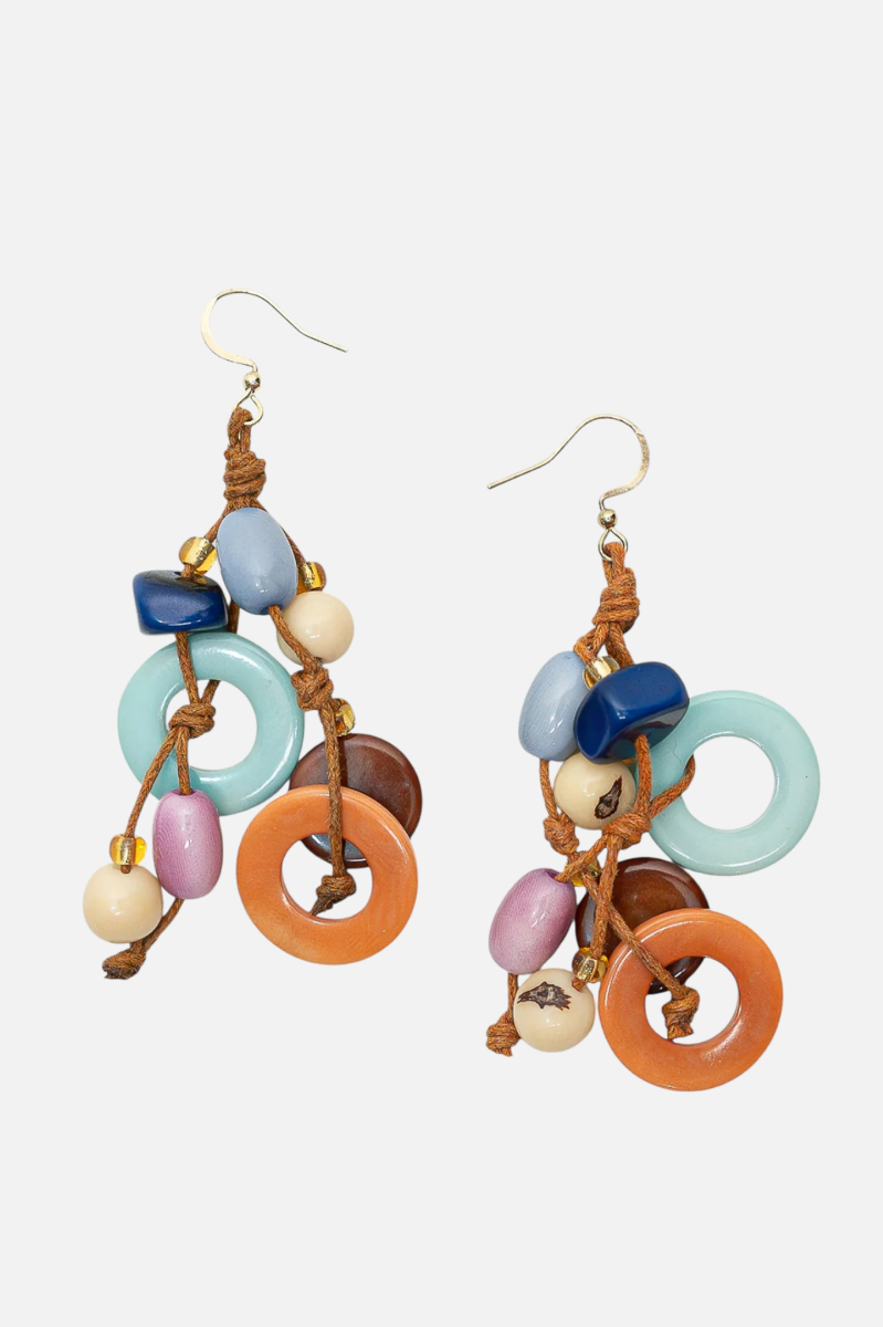 Cyrus Earrings - Royal Blue & Orange Combo