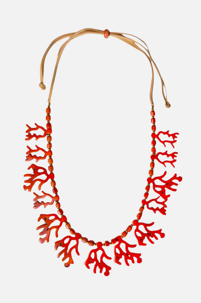 Addison Necklace - Poppy & Coral