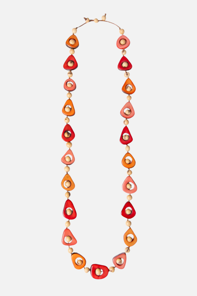 Aztec Necklace - Red, Melon & Poppy Coral