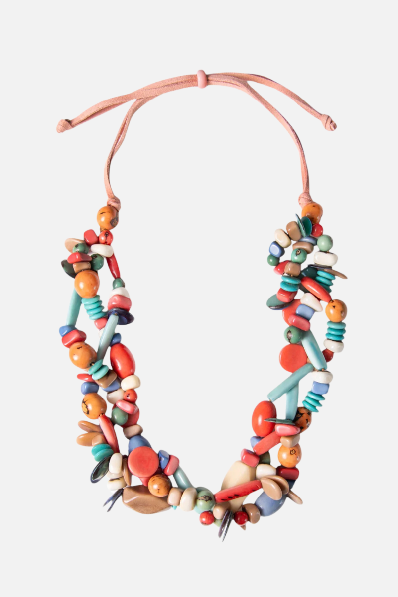 Serena Necklace - Poppy Coral Combo