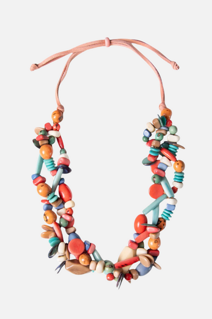 Serena Necklace - Poppy Coral Combo